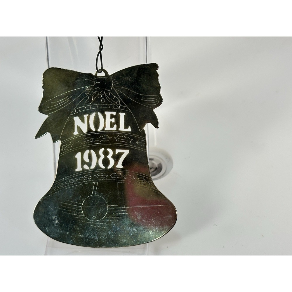 Vintage gold brass‎ toned NOEL 1987 Christmas Bell ornament